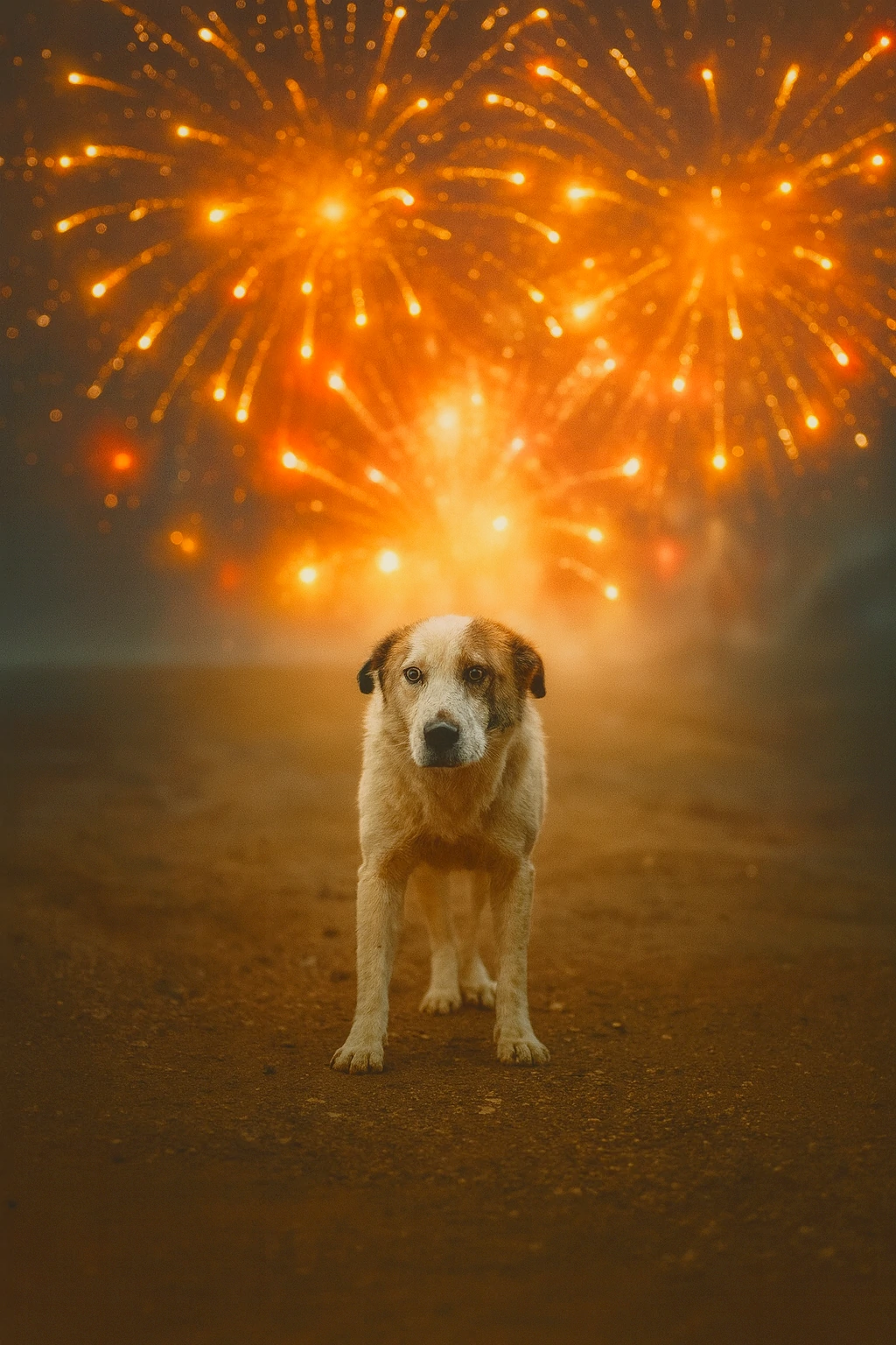 Hund hat Angst vor Silvesterfeuerwerk und -lärm