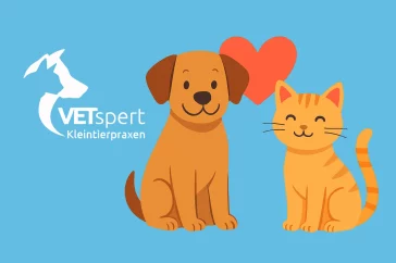 Grafik Hund und Katze, gezeichnet, nebeneinander