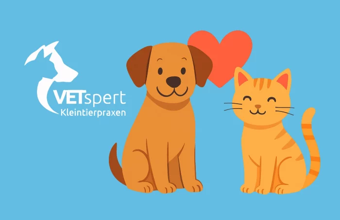 Grafik Hund und Katze, gezeichnet, nebeneinander